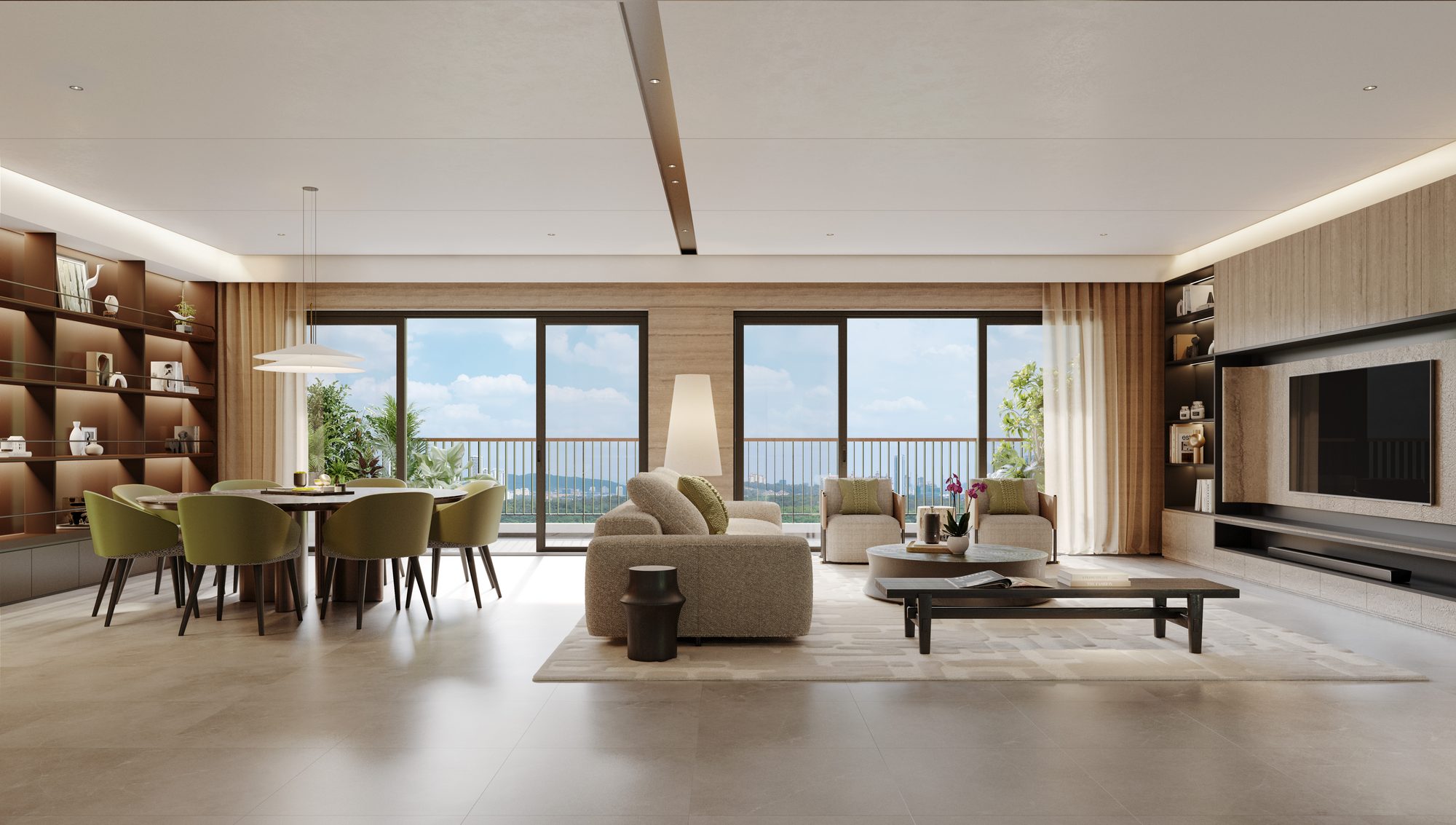 Type C open-plan living and dining
