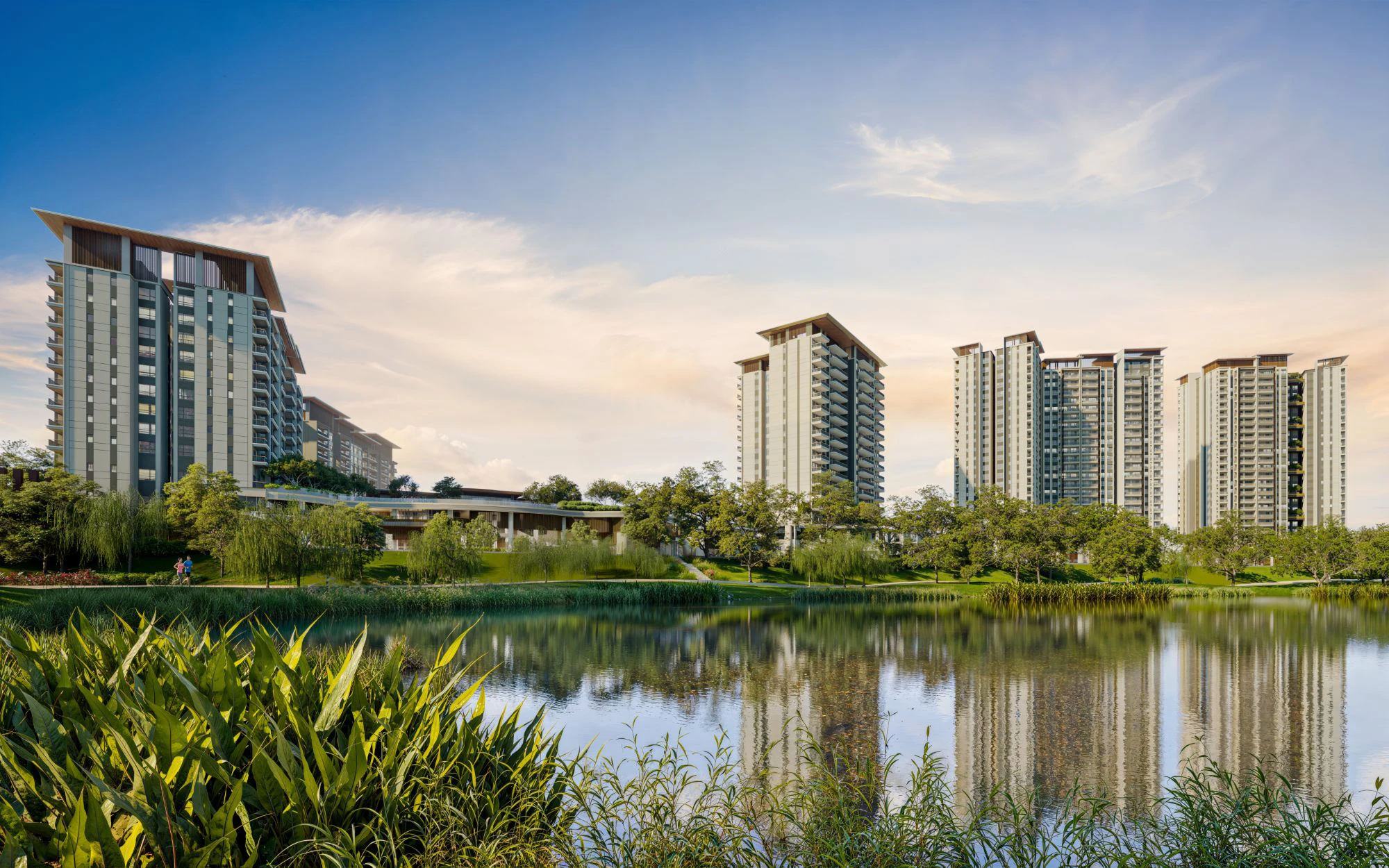 ParkCity Damansara lakeside residences at dusk