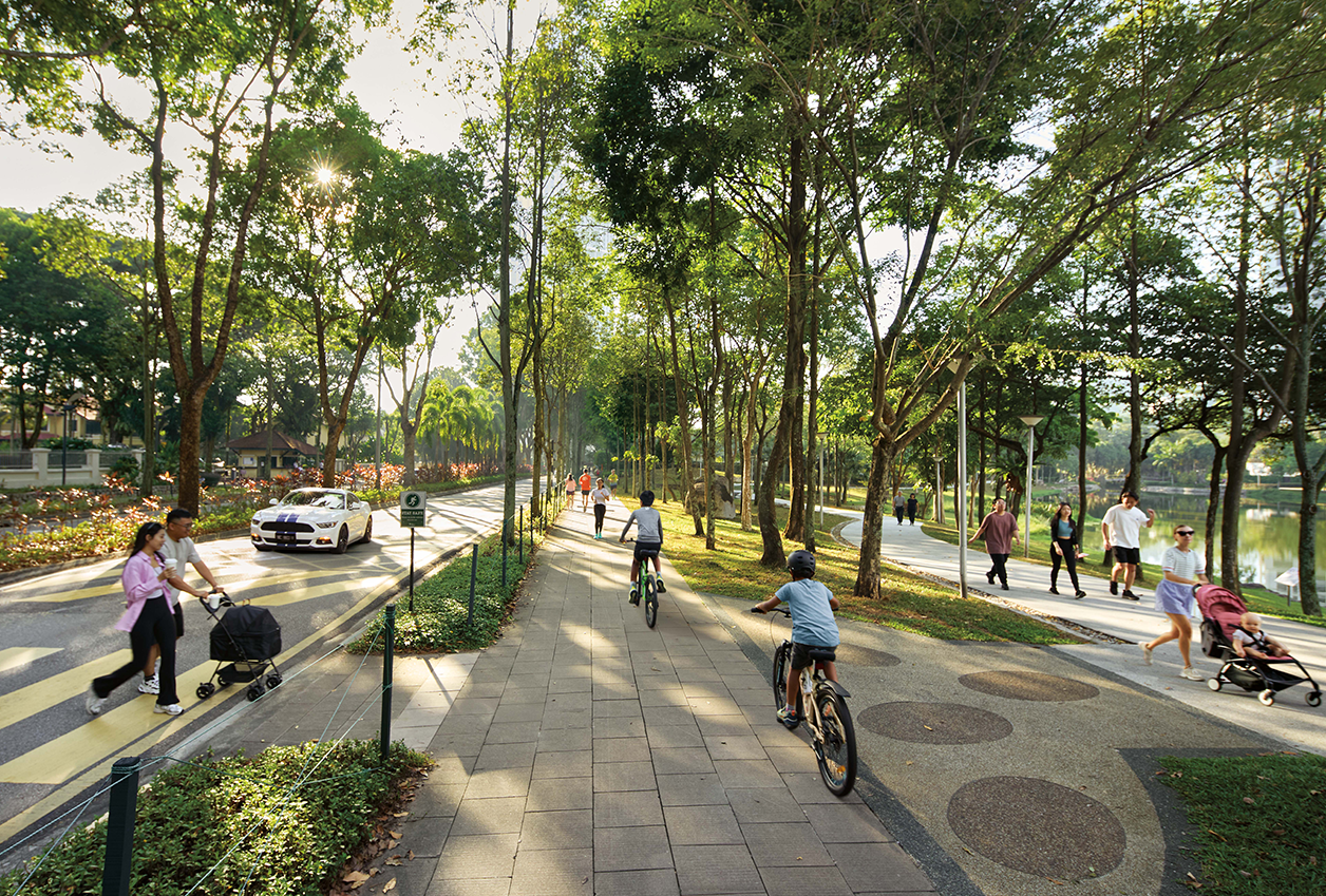 Landscaped parkland and walking trails at ParkCity Damansara